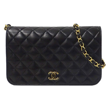 Chanel Bag Matrasse Women's Shoulder Lambskin Black Coco Mark