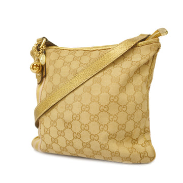 GUCCIAuth  144388 Women's GG Canvas Shoulder Bag Beige