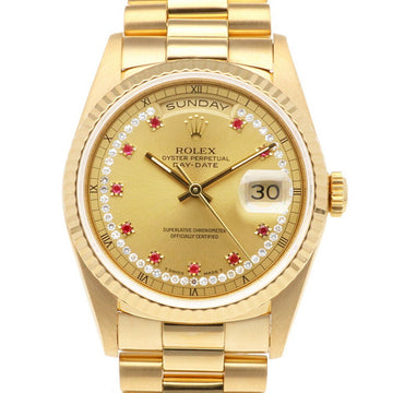 ROLEX day date watch K18 yellow gold 18238LR self-winding men's