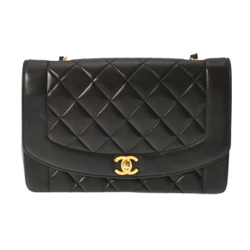 Chanel matelasse Diana black ladies lambskin shoulder bag