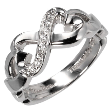 TIFFANY Loving Heart Ring No. 10 5.64g K18 WG White Gold 9P Diamond &Co.