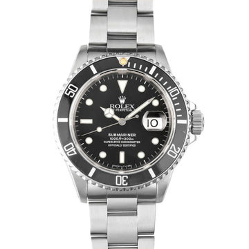 Rolex Submariner Date 16610 S number SS men's self-winding watch black dial