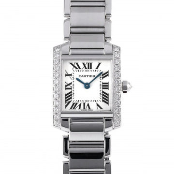 CARTIER Tank Francaise SM Bezel Diamond WE1002S3 Ivory Dial Watch Women's