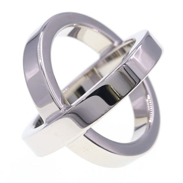 HERMES Scarf Ring Cosmos Silver Metal Clasp Top Ladies