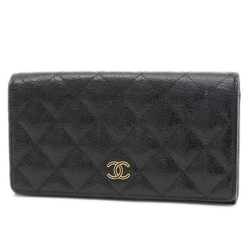 Chanel Camellia Purse Leather Black