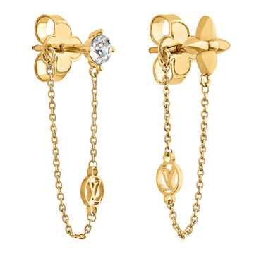 LOUIS VUITTON earrings bookle Dreille Petit M00390 chain gold color circle