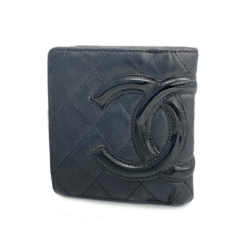 CHANEL Wallet Cambon Lambskin Black Ladies