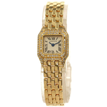 CARTIER WF3141B9 Panthere Maker Complete Bezel Double Diamond Watch K18 Yellow Gold K18YG Women's