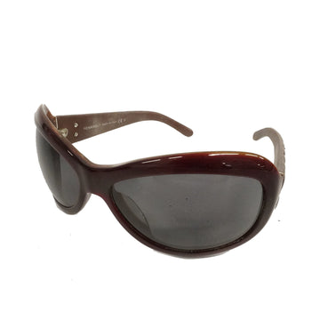 CHANELAuth  Women's Sunglasses Brown matelasse 5116-Q leather silver