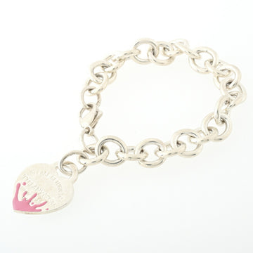 TIFFANY Return to Color Splash Heart Tag Bracelet SV925 Silver/Pink