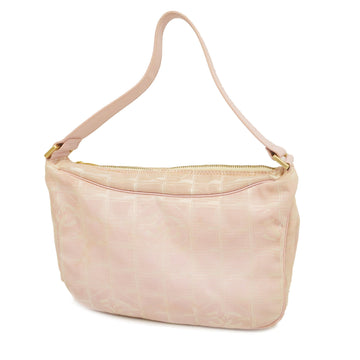 CHANELAuth  New Travel Line Women's Nylon Canvas Shoulder Bag Pink