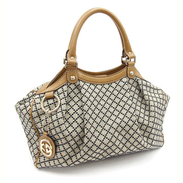Gucci Handbag Diamante Suki 211944 Beige Brown Canvas Leather Women's Tote Bag GUCCI