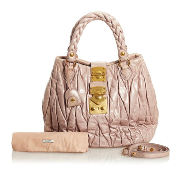 Miu Miu Miu Materasse handbag shoulder bag pink beige leather ladies MIUMIU