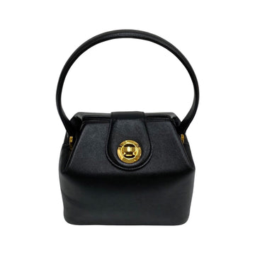 GIVENCHY Logo Leather Genuine Turnlock Handbag Mini Tote Bag Black