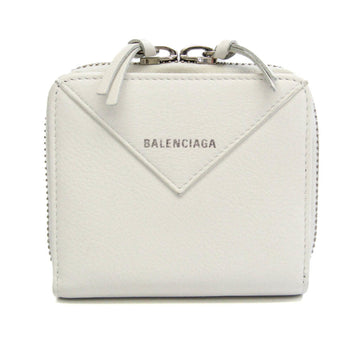 BALENCIAGA Paper Continental Zip Around 371662 Women's Leather Wallet [bi-fold] White