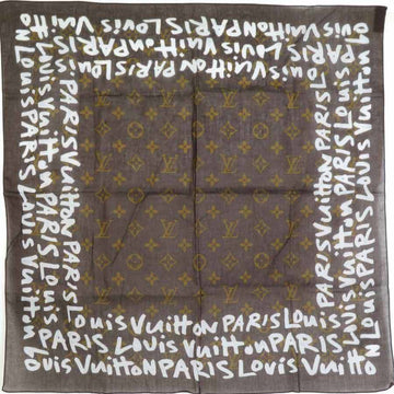 LOUIS VUITTON scarf monogram graffiti cotton brown unisex h29452f