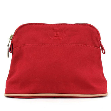 HERMES Pouch Bolide PM Cotton Red Unisex