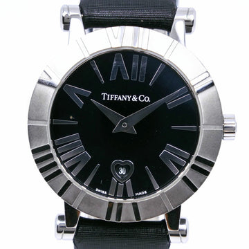 TIFFANY&Co. Atlas Watch Z1300.11.11A10A41A Stainless Steel Swiss Made Black Quartz Analog Display Dial Ladies