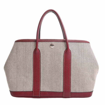 HERMES Toile GM Buffel Garden TPM Tote Bag Ivory Black Red