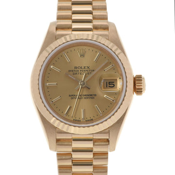 ROLEX Datejust 69178 Ladies YG watch self-winding champagne dial