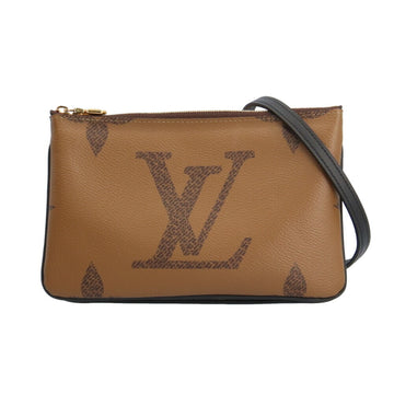 LOUIS VUITTON Pochette Double Zip Monogram Giant Reverse Shoulder Bag PVC Coated Canvas M69203 Brown Women's