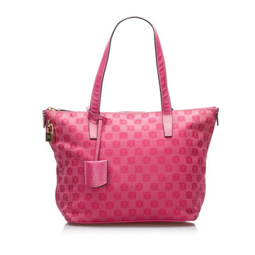 LOEWE Anagram handbag tote bag pink canvas leather ladies