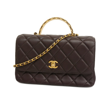 CHANELAuth  Matelasse 2WAY Bag Chain Shoulder Women's Leather Handbag,Shoulder
