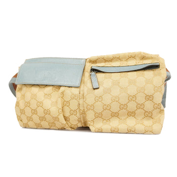 GUCCIAuth  GG Canvas Waist Bag 28566 Women,Men,Unisex Beige,Light Blue