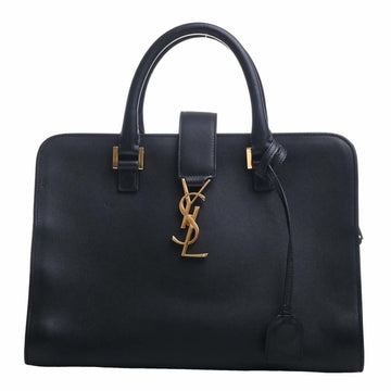 SAINT LAURENT Leather Cabas Handbag 357395 Black Ladies