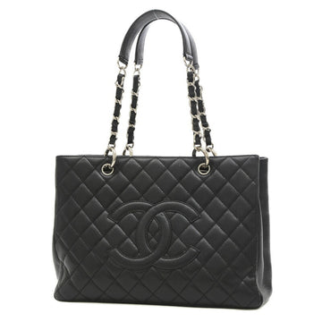 CHANEL Matelasse GST Tote Bag Caviar Black Silver Hardware A50995