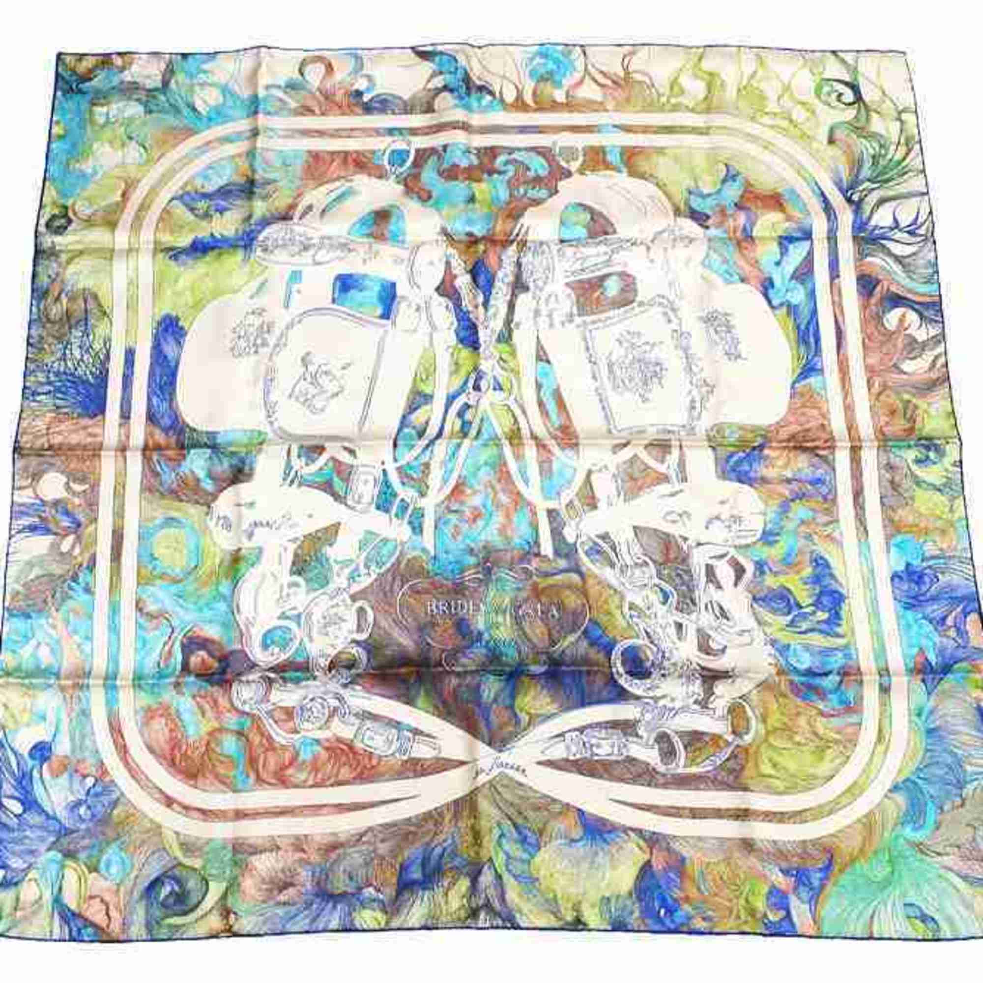 HERMES Carre 90 BRIDES de GALA en FINESSE Scarf Silk Ceremonial Bridle