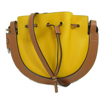 LOEWE Horseshoe Bag Shoulder Bag Brown mustard Lambskin [sheep leather]