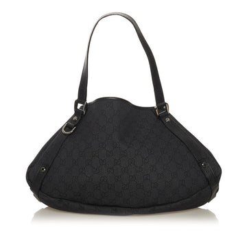 Gucci GG Canvas Abbey Shoulder Bag 293578 Black Leather Ladies GUCCI