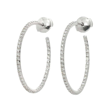 TIFFANY&Co. Large Metro Hoop Diamond Earrings K18 WG White Gold 750 Pierced
