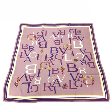 BVLGARI scarf 100% silk large accessory purple ladies