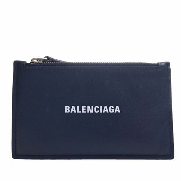 BALENCIAGA Leather Card Case Coin 594311 Navy Ladies