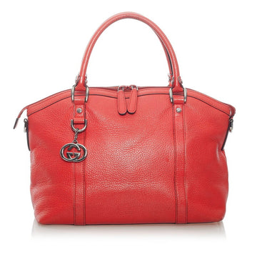 Gucci Interlocking G Tote Bag 341503 Red Leather Ladies