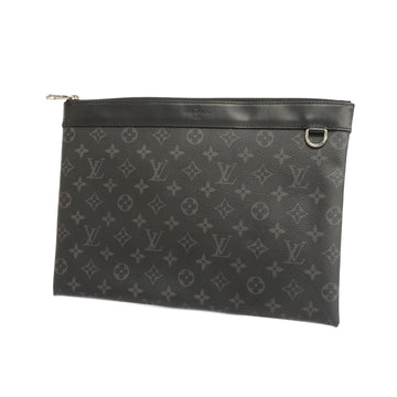 LOUIS VUITTONAuth  Monogram Eclipse Pochette Discovery M62291 Men's Clutch Bag