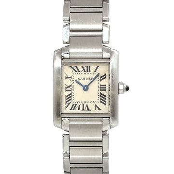 CARTIER Tank Francaise SM W51008Q3 Women's Watch Ivory Dial Quartz