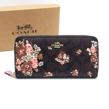 Signature Flower Print Round Long Wallet F31572