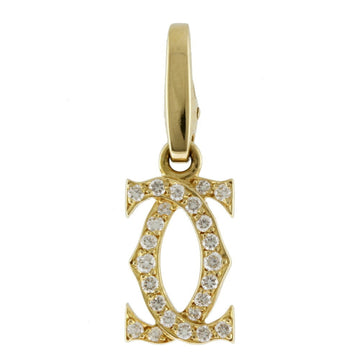 CARTIER 2C Diamond Pendant Top 18K Ladies