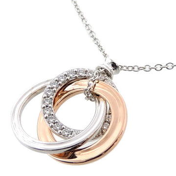 TIFFANY Interlocking Circle Diamond Women's Necklace 750 White Gold
