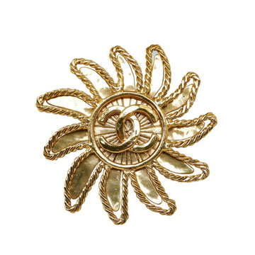 CHANEL Sun Motif Brooch Gold Plated Ladies