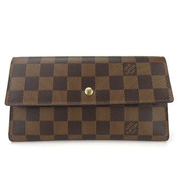 LOUIS VUITTON Tri-fold Long Wallet Portefeuil International N61217 Damier Ebene Accessories Women's LV  PVC