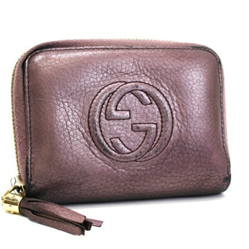 GUCCI Soho Coin Case Interlocking G Pink Purple Calf 351484  Women's Wallet With Purse Tassel