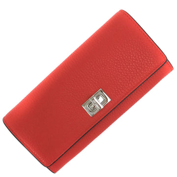 Fendi Long Wallet Continental Peek-A-Boo Celeria 8M0427 Leather Red Ladies FENDI