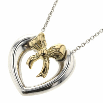 TIFFANY necklace heart combination ribbon 925 K18 yellow gold ladies &Co.