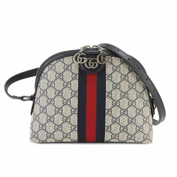 GUCCI Ophidia GG Small Shoulder Bag Supreme Canvas Leather Beige Blue 499621