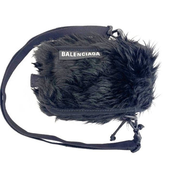Balenciaga 593329 fur explorer crossbody bag body shoulder mini EXPLORER CRO B POUCH black