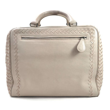 Bottega Veneta Handbag Boston Bag Intrecciato Greige Leather Women's Men's